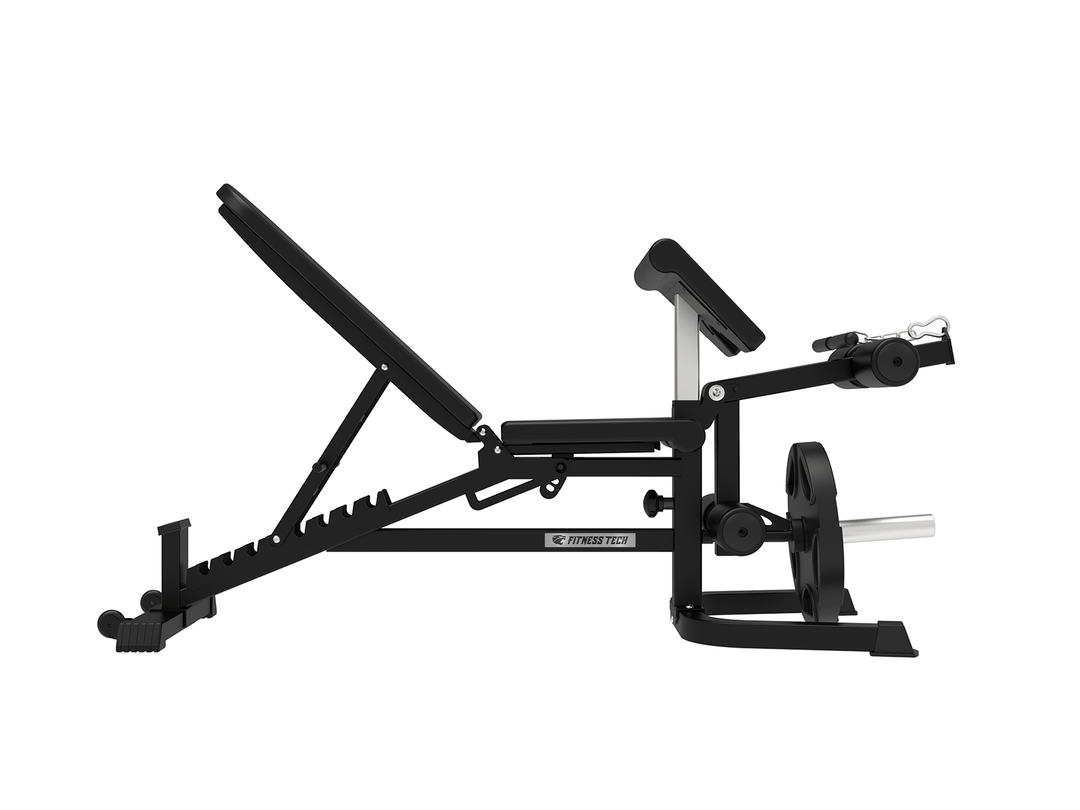 Verstelbare Fitnessbank met legcurl