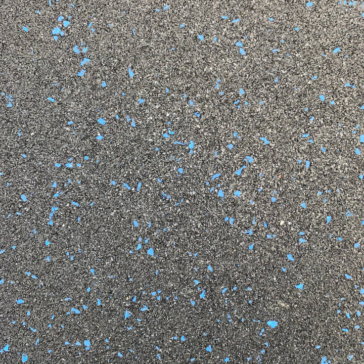 Loseta Recta Caucho Gimnasio 100x100x2cm grosor Negro y Azul - Fitness Tech