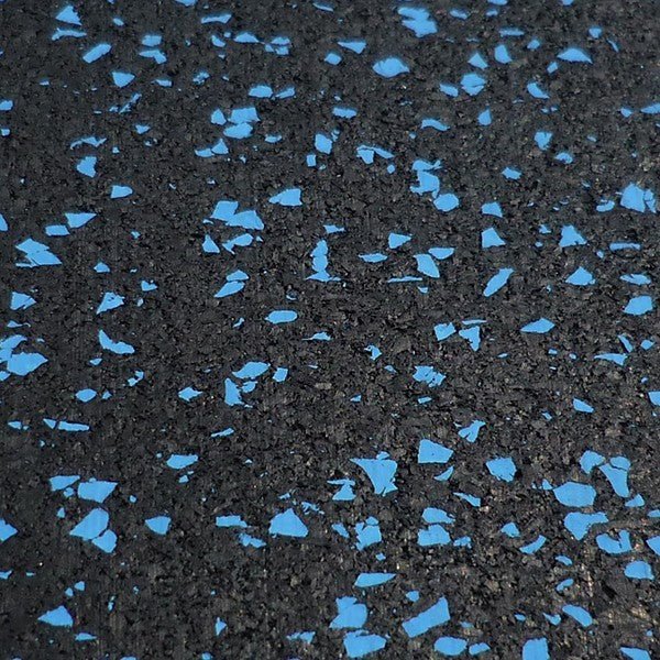 Loseta Recta Caucho Gimnasio 100x100x2cm grosor Negro y Azul - Fitness Tech