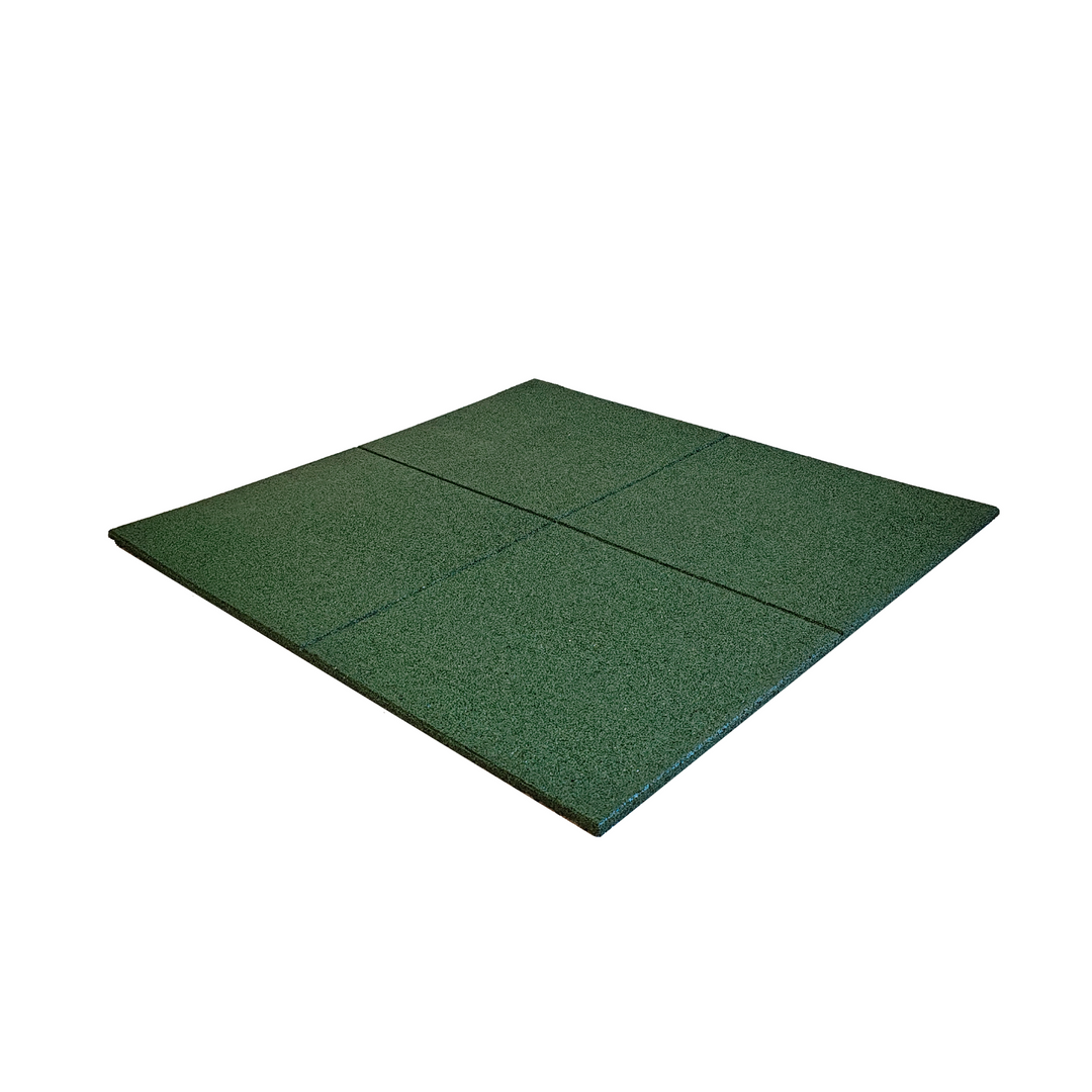 Groene rubberen tegel (van 1 tot 4 cm dik)