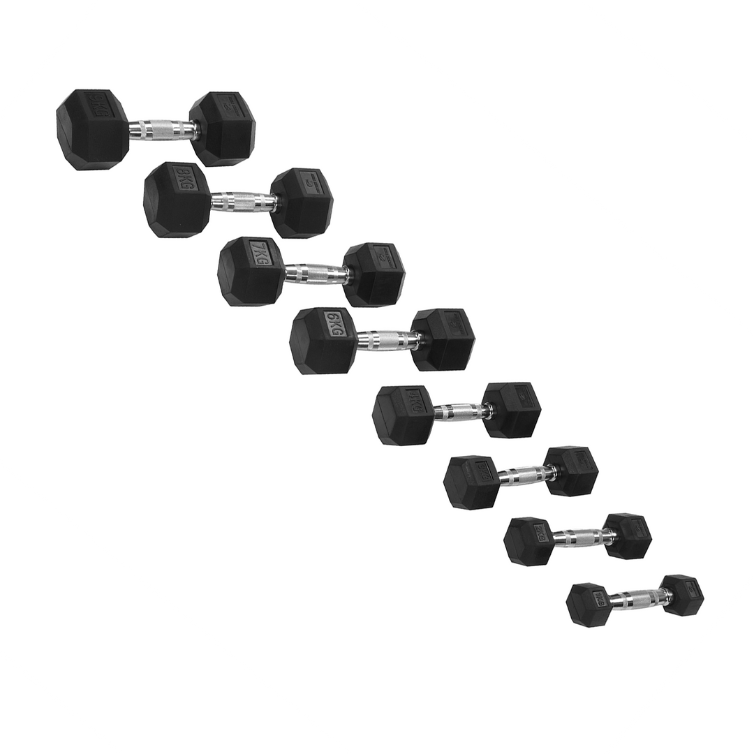 Hexagonale Dumbbells 1-9 Kg / Set van 2 eenheden