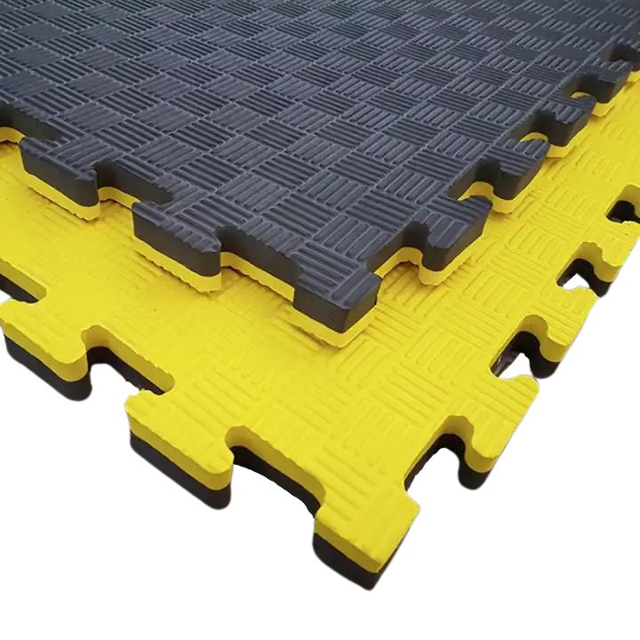 Tatami Professionele Puzzel 100x100x3 cm Zwart en Geel