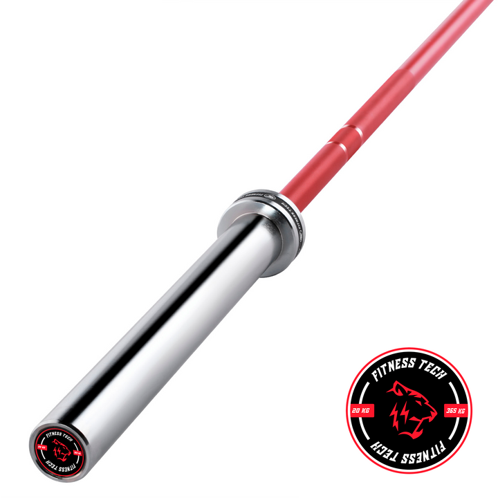 Olympische Stang 2.2M * 50MM 4 Lageringen Rood 365kg