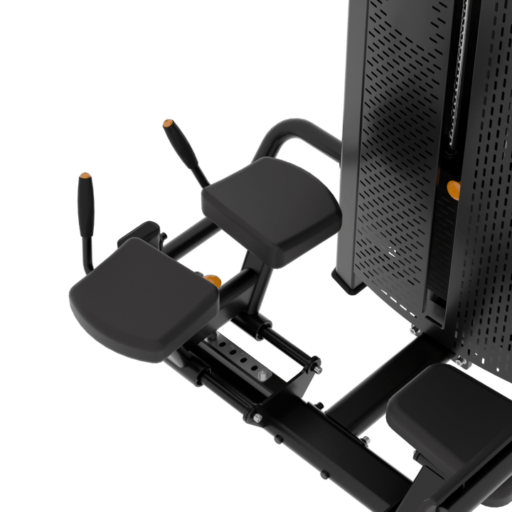 Máquina selectorizada | Patada de glúteo apoyos