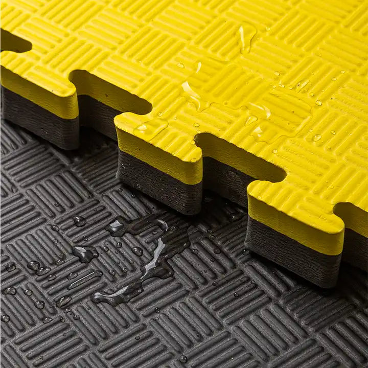 Tatami Professionele Puzzel 100x100x3 cm Zwart en Geel