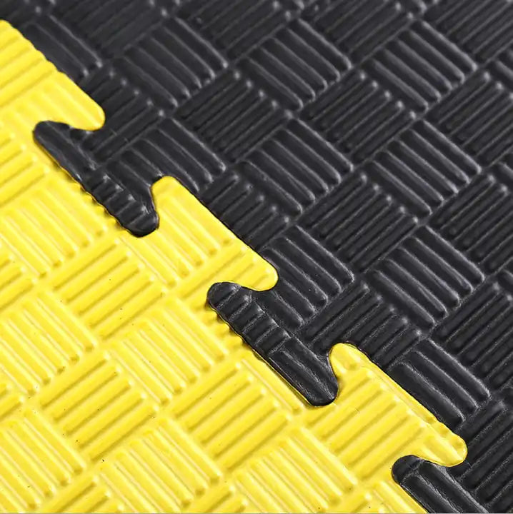 Tatami Professionele Puzzel 100x100x3 cm Zwart en Geel
