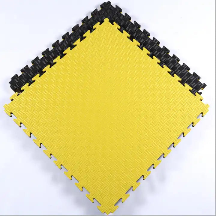 Tatami Professionele Puzzel 100x100x3 cm Zwart en Geel