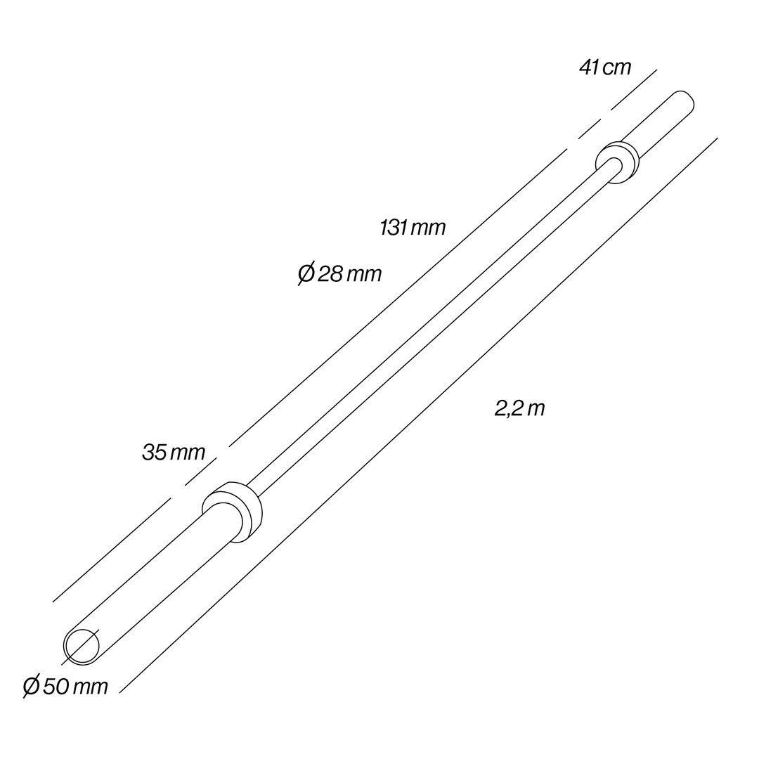 Camouflagebalk 2,2m * 50mm 4 lagers 365kg